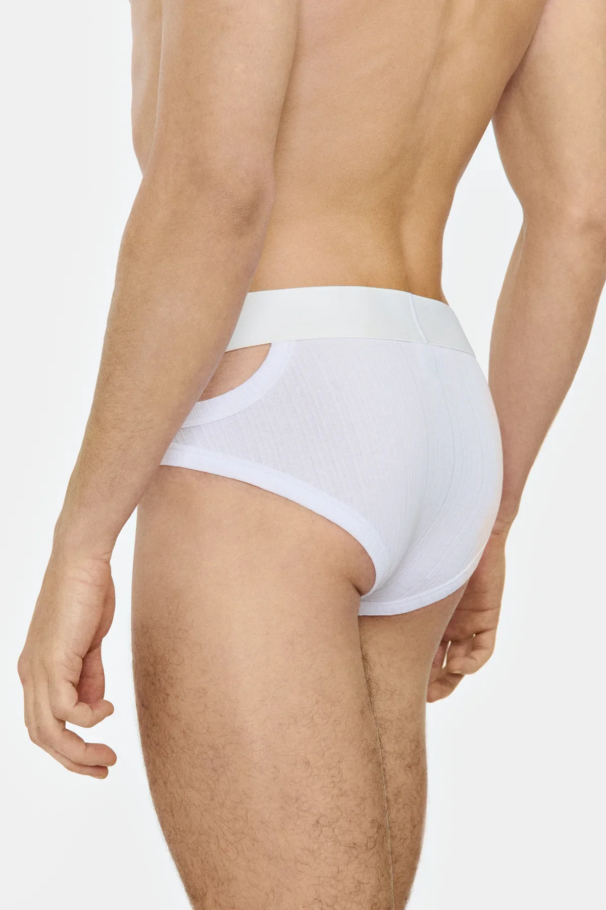 Louis Gabriel Nouchi BRIEF WITH ASYMMETRICAL OPENING IN COTTON WHITE - Image 15