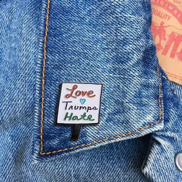 Love Trumps Hate Enamel Pin By The Found - Image 2