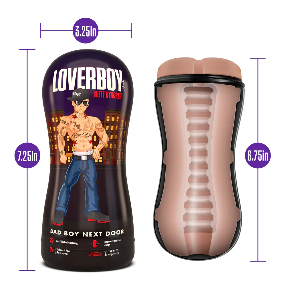 Loverboy Bad Boy Next Door Self Lubricating Realistic Beige Masturbator / Stroker - Image 2
