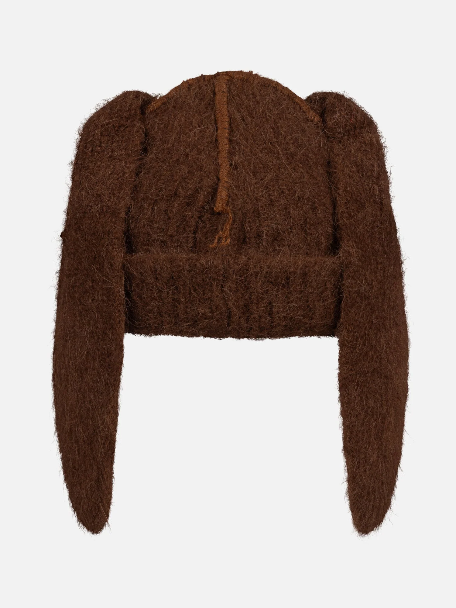 LOVERBOY BY CHARLES JEFFREY ALPACA CHUNKY RABBIT BEANIE in BROWN - Image 2