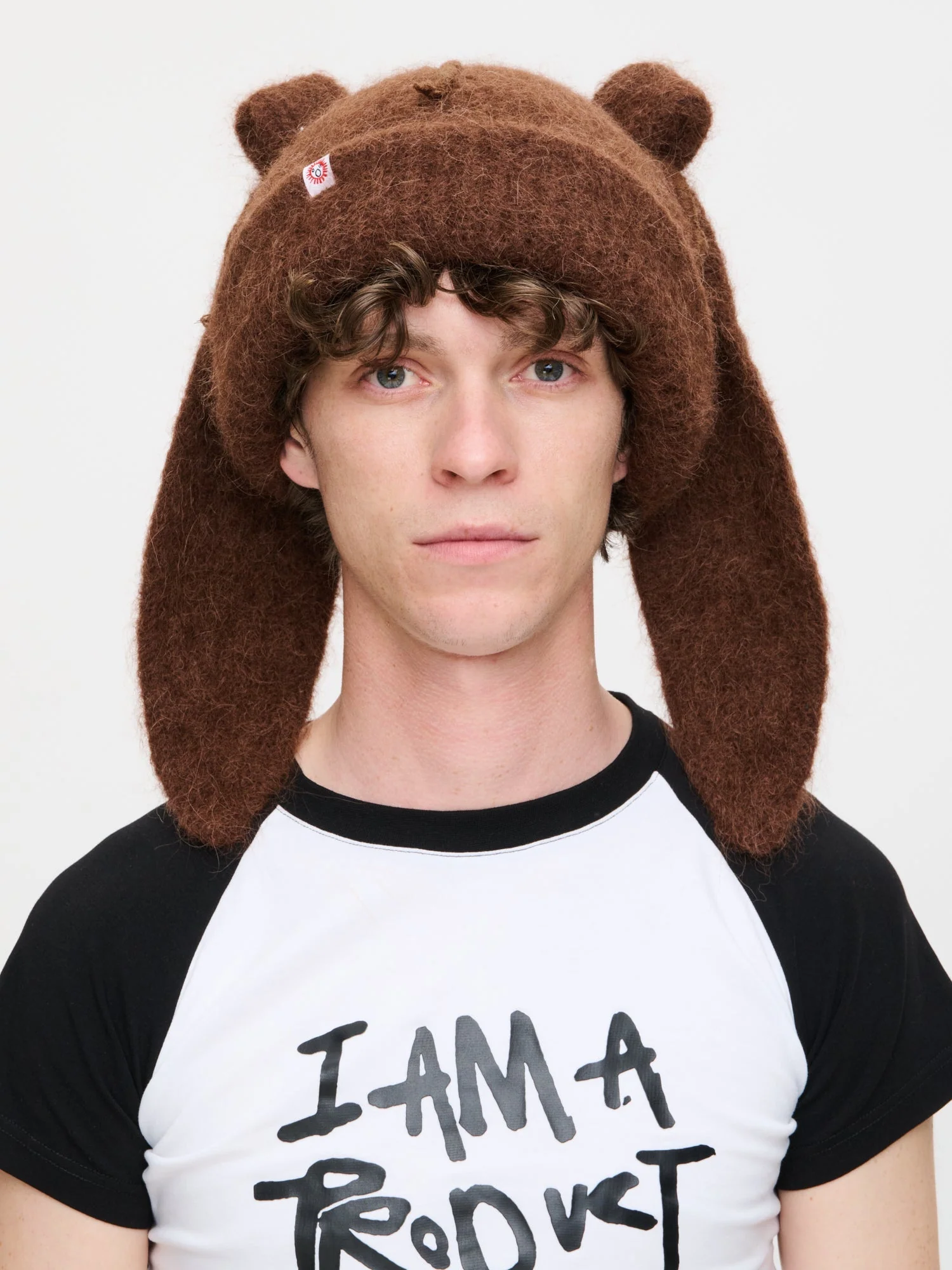 LOVERBOY BY CHARLES JEFFREY ALPACA CHUNKY RABBIT BEANIE in BROWN - Image 4