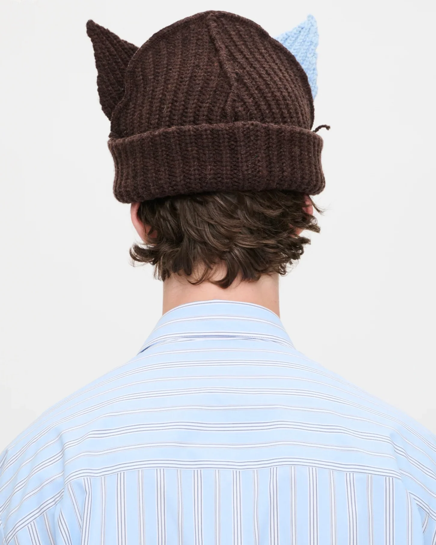 LOVERBOY BY CHARLES JEFFREY CHUNKY EARS BEANIE in BROWN / BLUE - Image 4