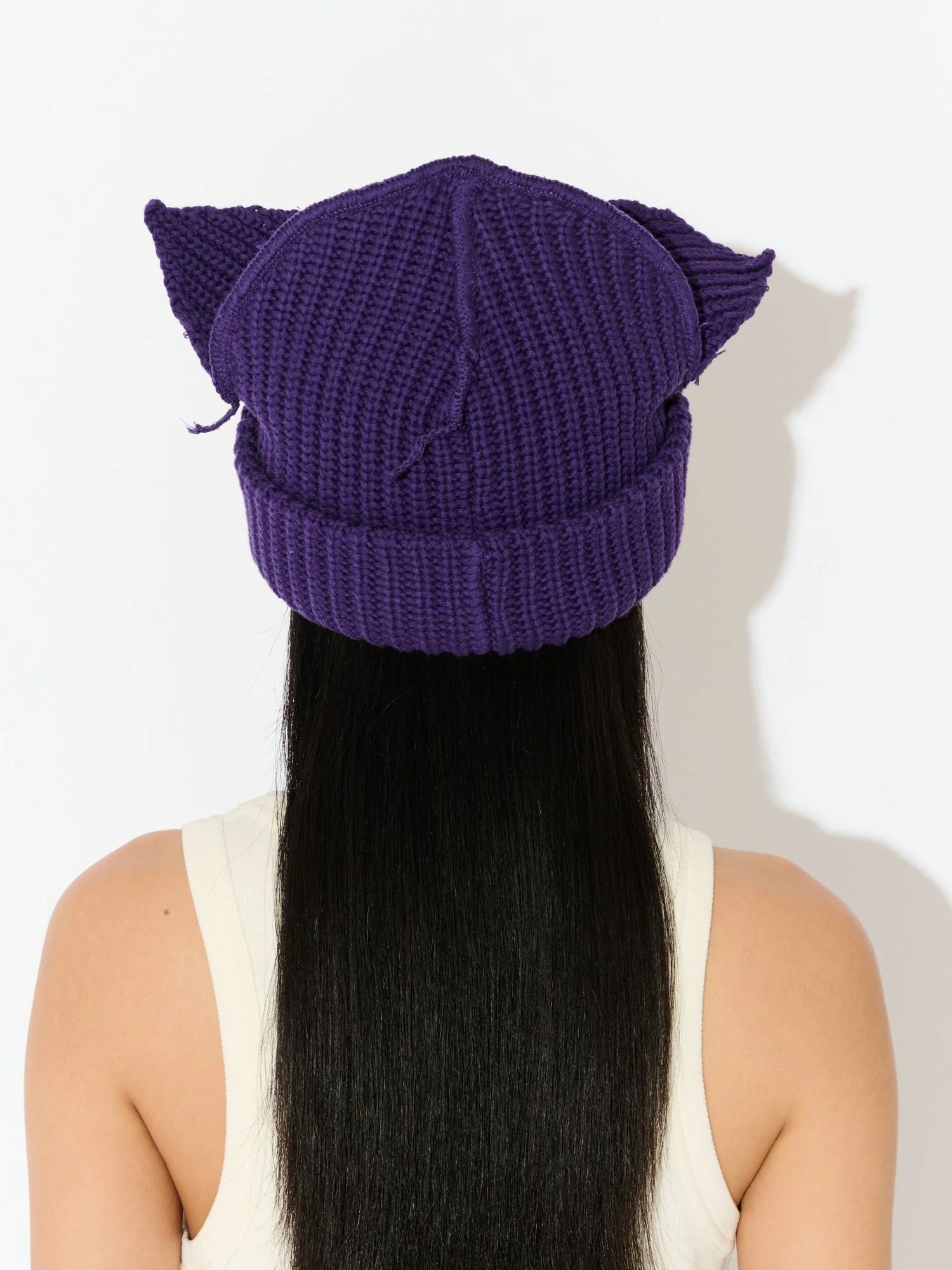 LOVERBOY BY CHARLES JEFFREY CHUNKY EARS BEANIE in PURPLE - Image 5