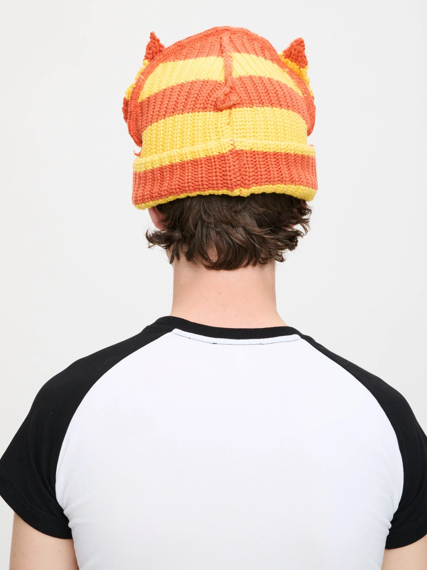 LOVERBOY BY CHARLES JEFFREY CHUNKY EARS BEANIE in YELLOW ORANGE - Image 5