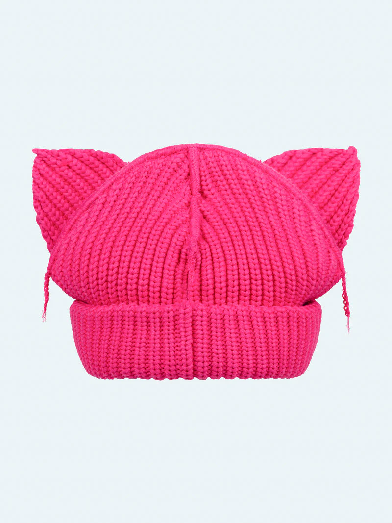LOVERBOY BY CHARLES JEFFREY CHUNKY EARS BEANIE PINK - Image 3