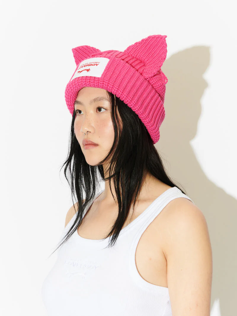 LOVERBOY BY CHARLES JEFFREY CHUNKY EARS BEANIE PINK - Image 5