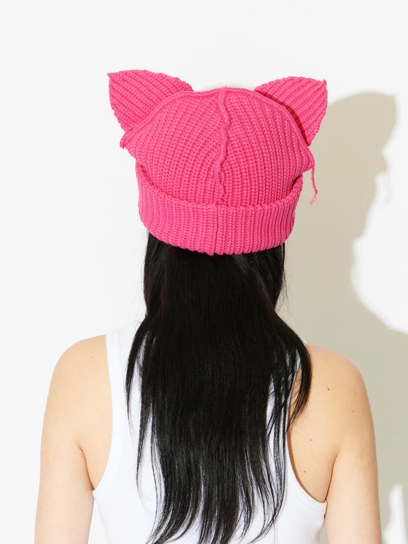 LOVERBOY BY CHARLES JEFFREY CHUNKY EARS BEANIE PINK - Image 6
