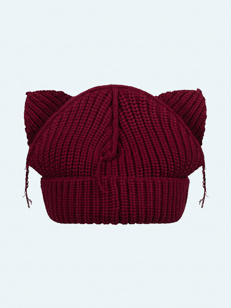 LOVERBOY BY CHARLES JEFFREY CHUNKY EARS BEANIE RED - Image 3