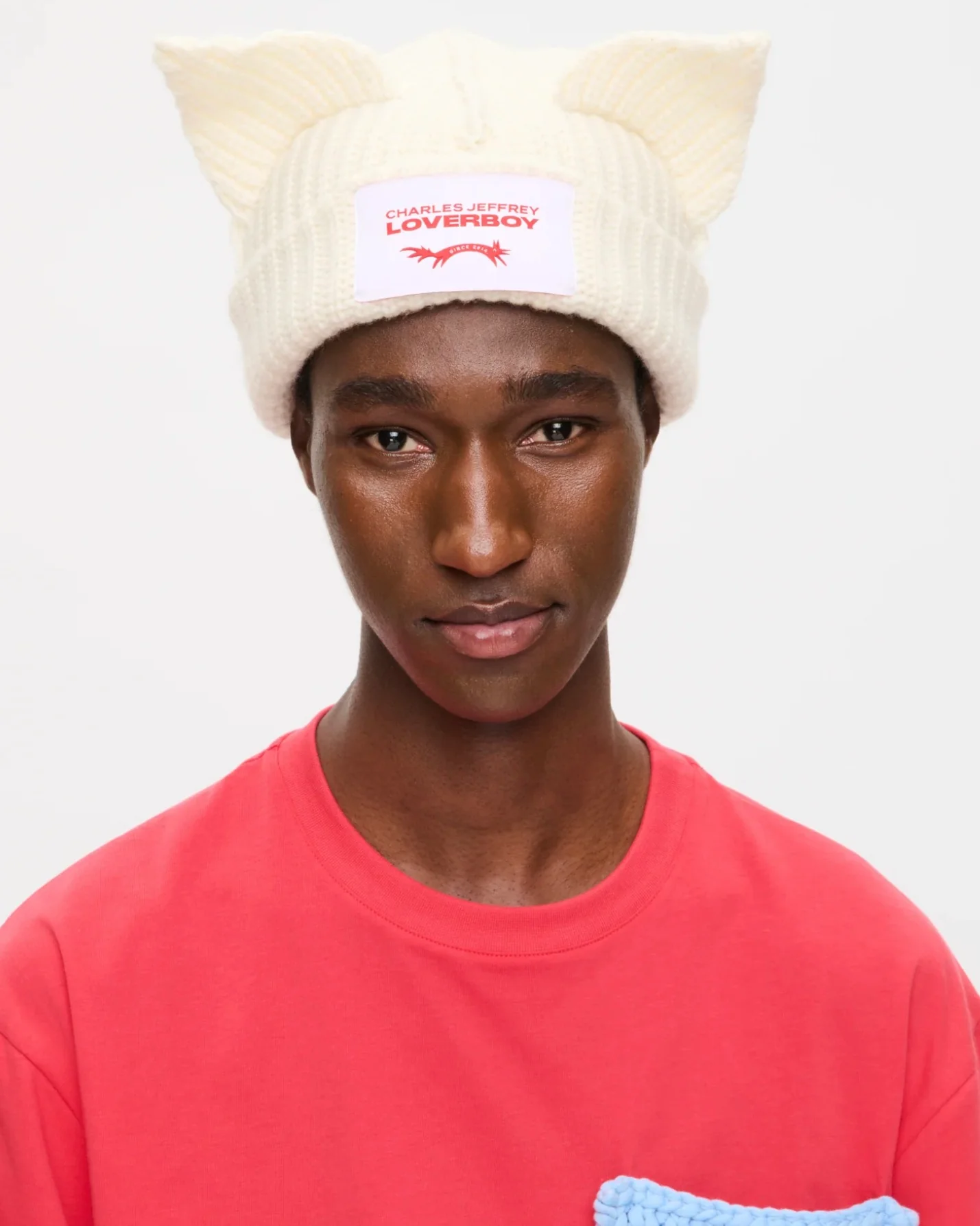 LOVERBOY BY CHARLES JEFFREY CHUNKY EARS BEANIE WHITE - Image 7