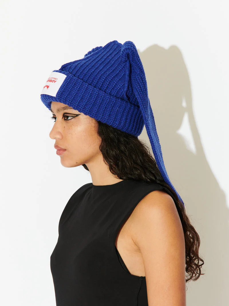 LOVERBOY BY CHARLES JEFFREY CHUNKY RABBIT BEANIE BLUE - Image 10
