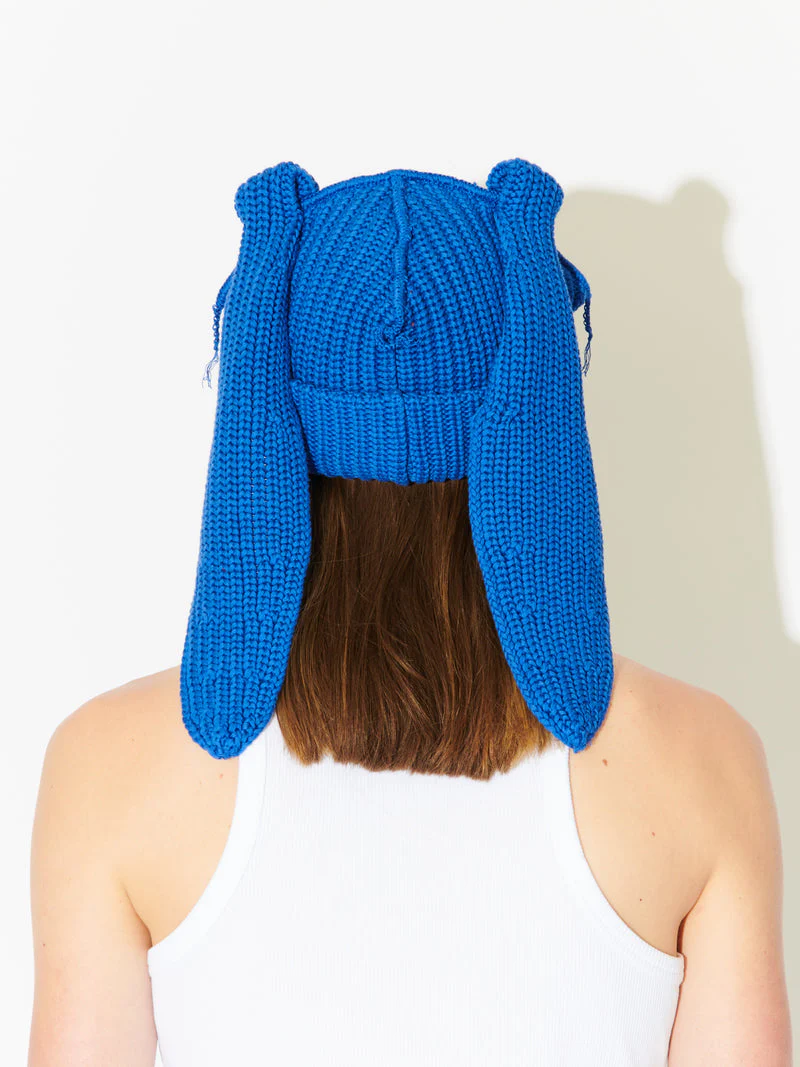 LOVERBOY BY CHARLES JEFFREY CHUNKY RABBIT BEANIE BLUE - Image 7