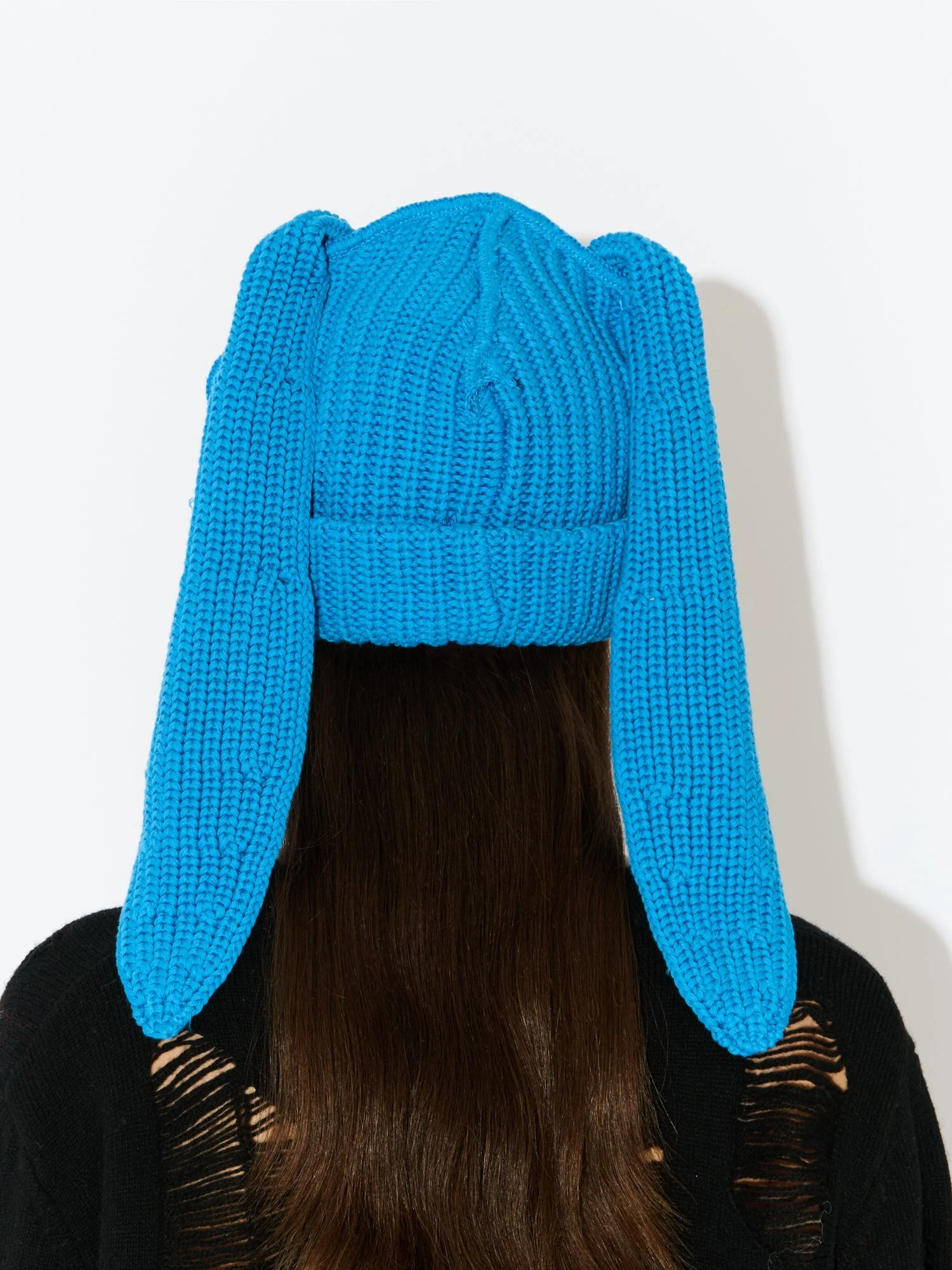 LOVERBOY BY CHARLES JEFFREY CHUNKY RABBIT BEANIE in LIGHT BLUE - Image 5