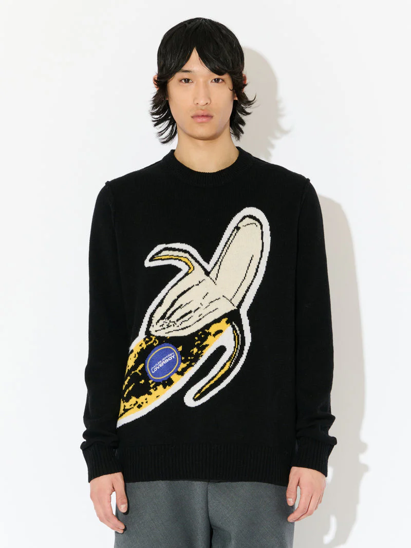 LOVERBOY BY CHARLES JEFFREY GRAPHIC JUMPER in BLACK YELLOW