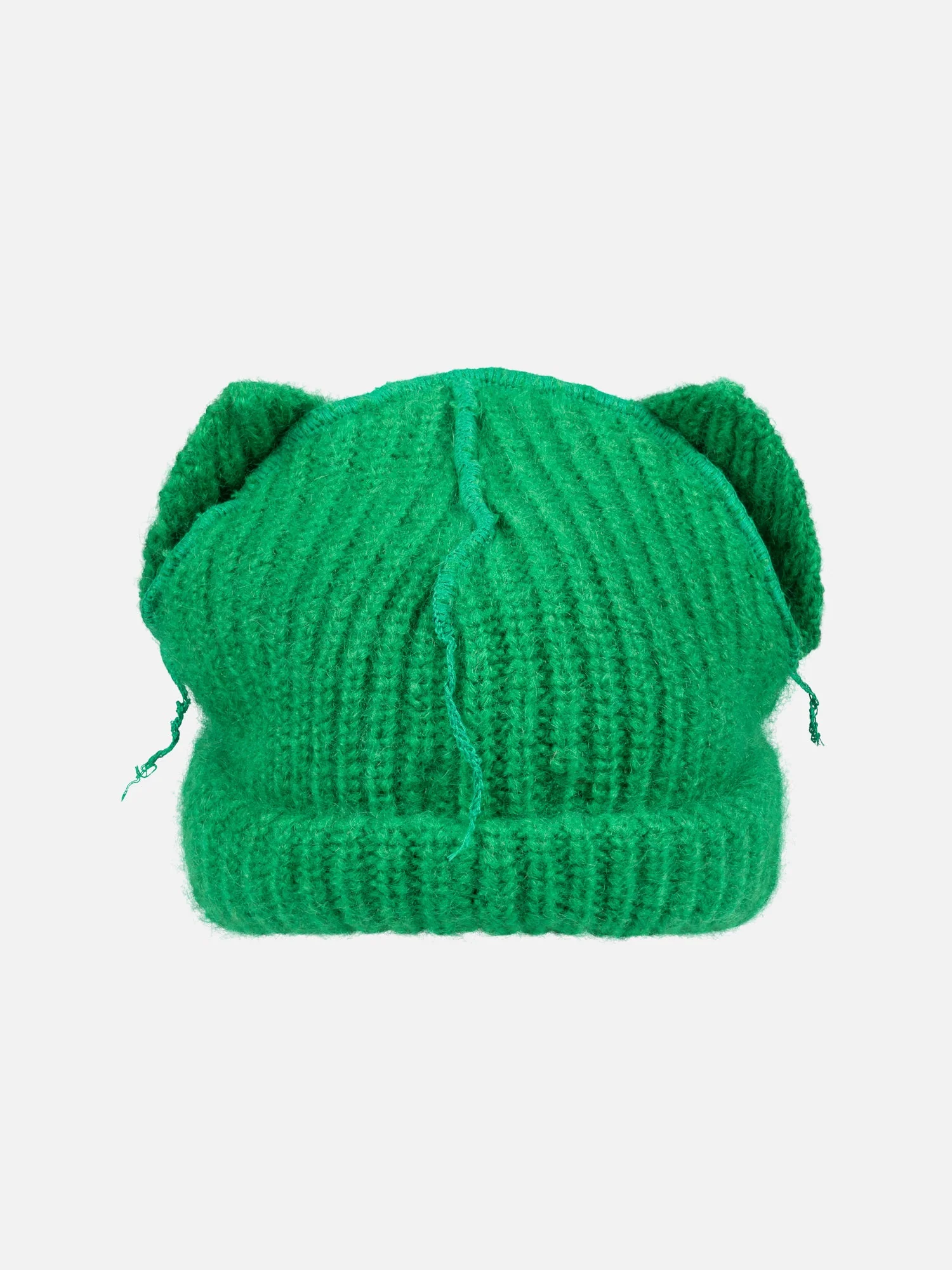 LOVERBOY BY CHARLES JEFFREY MOHAIR CHUNKY EARS BEANIE in GREEN - Image 2
