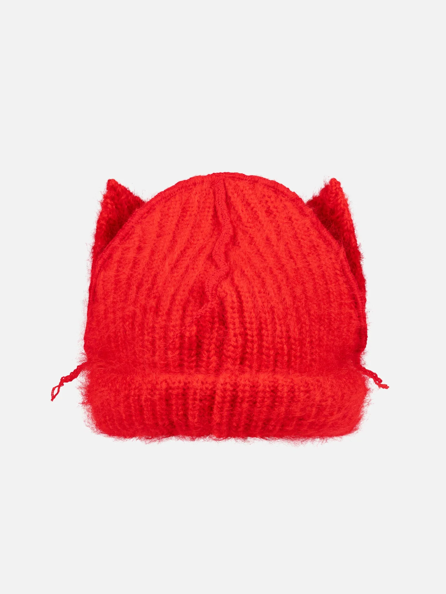 LOVERBOY BY CHARLES JEFFREY MOHAIR CHUNKY EARS BEANIE in RED - Image 2