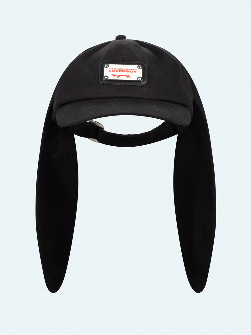 LOVERBOY BY CHARLES JEFFREY RABBIT EARS CAP in BLACK - Image 2