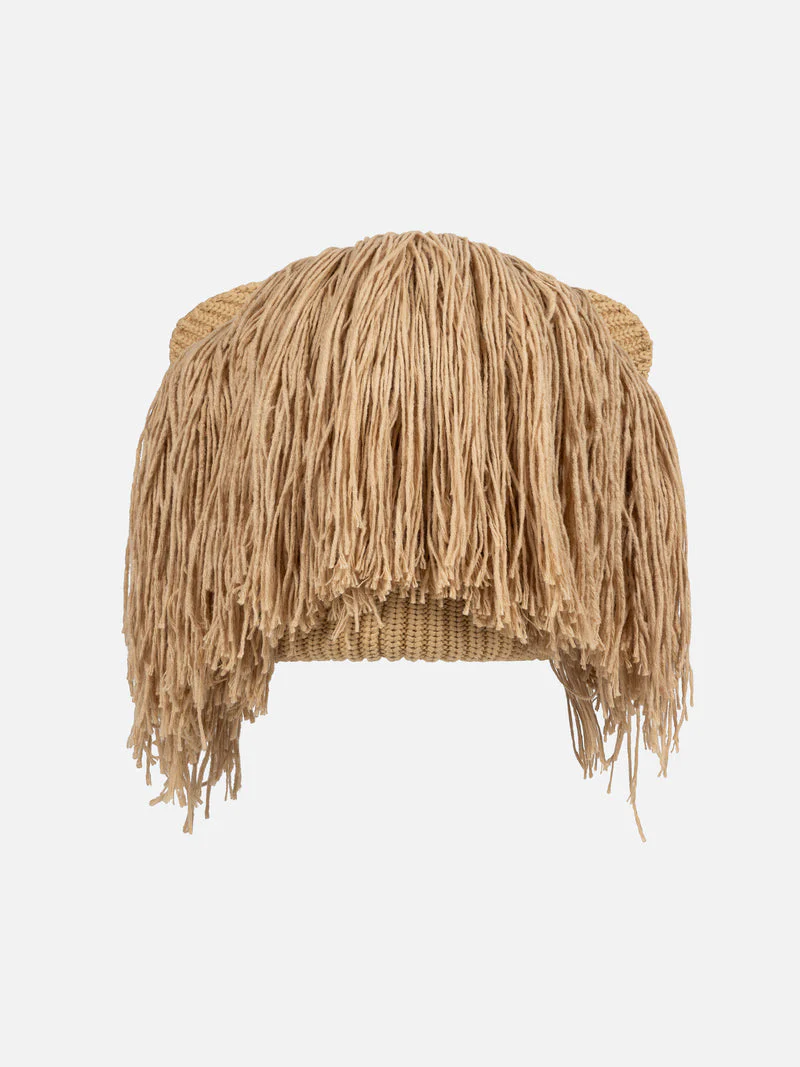 LOVERBOY BY CHARLES JEFFREY SUPERSIZED LION BEANIE in BEIGE - Image 3