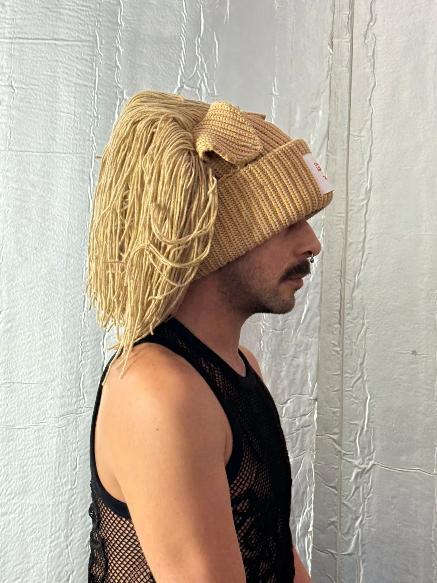 LOVERBOY BY CHARLES JEFFREY SUPERSIZED LION BEANIE in BEIGE - Image 8