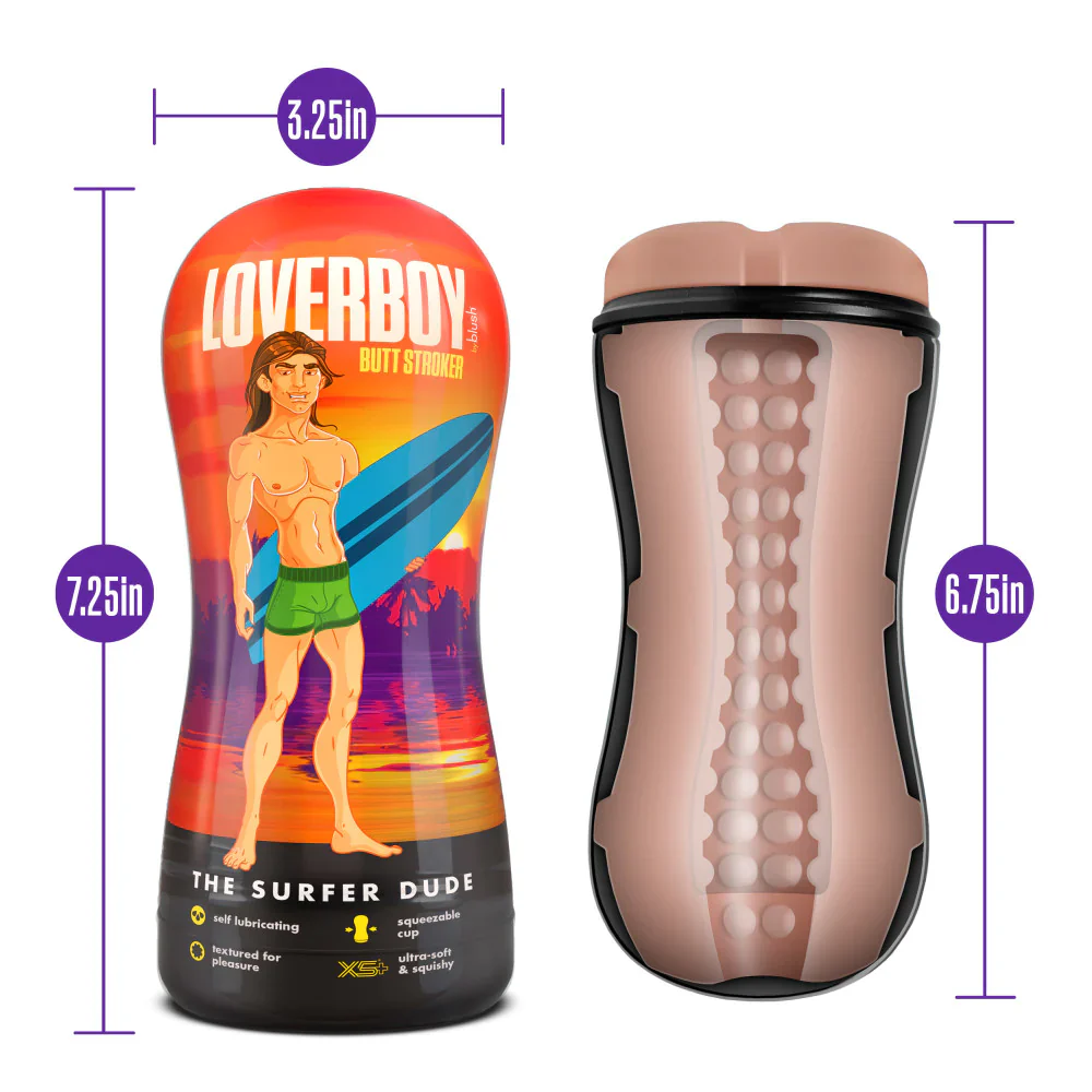 Loverboy The Surfer Dude Self Lubricating Realistic Beige Masturbator / Stroker - Image 3