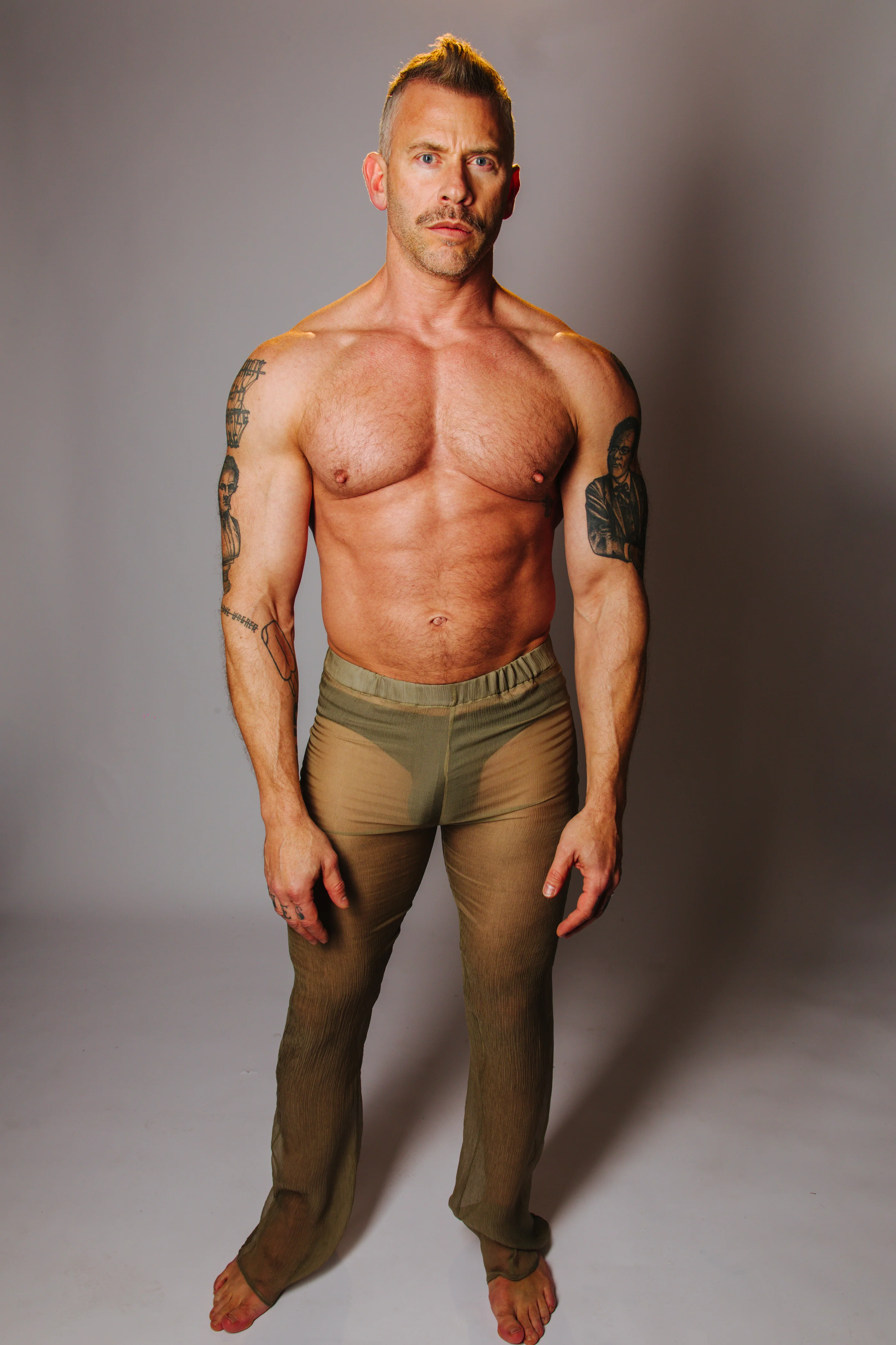 LUDOVIC DE SAINT SERNIN TRANSPARENT PANTS KHAKI - Image 2