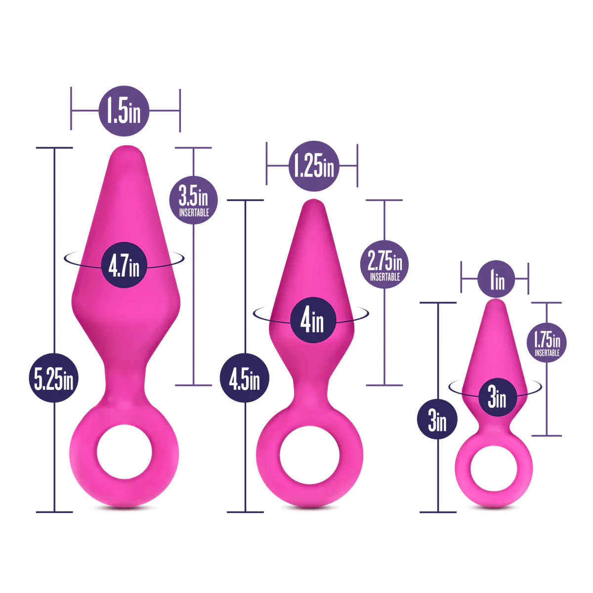 Luxe Candy Rimmer Kit Fuchsia Anal Plug With Handle - Image 3