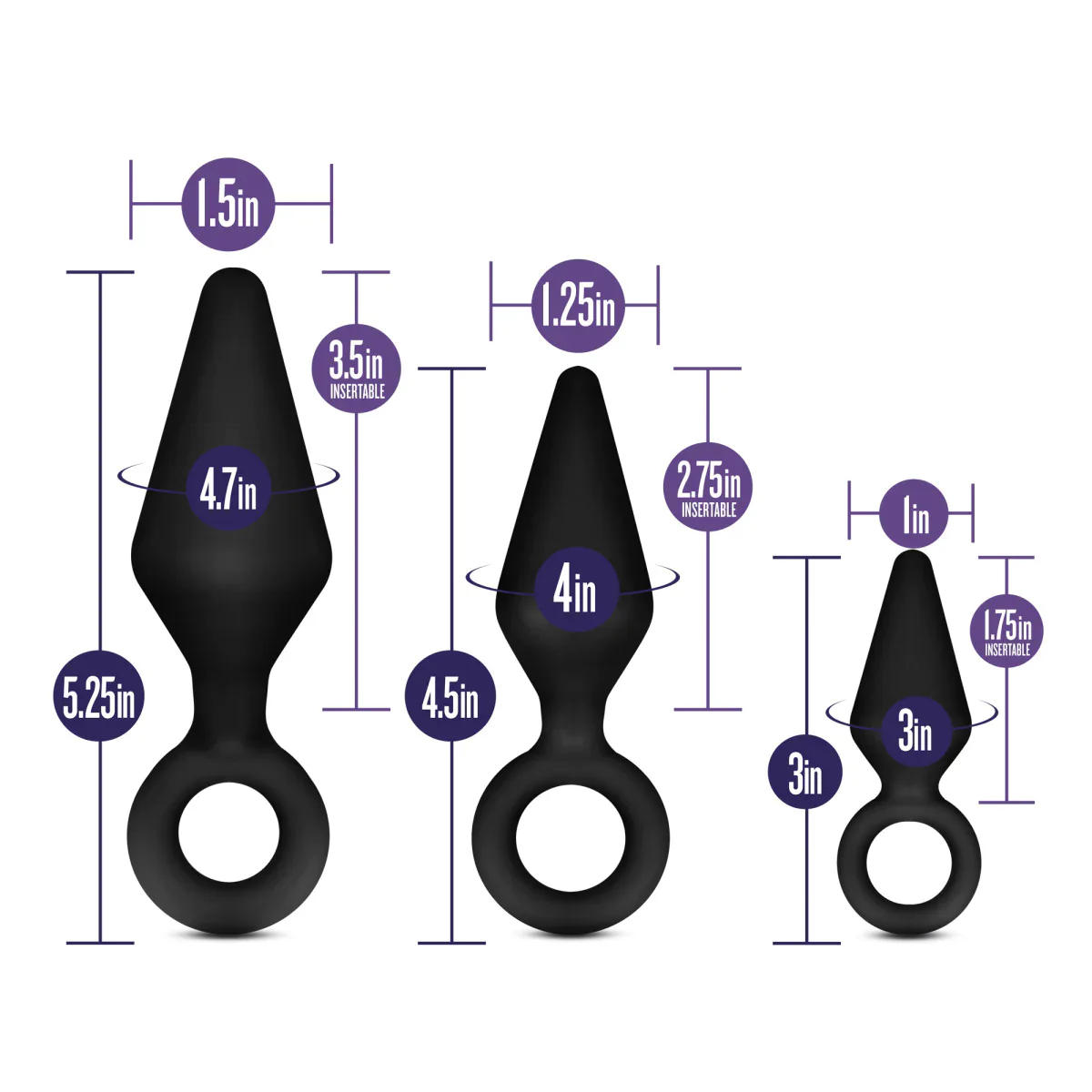 Luxe Night Rimmer Kit Black Anal Plug With Handle - Image 2
