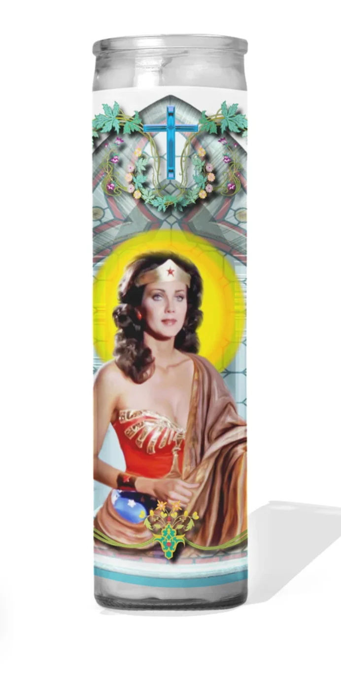 Lynda Carter "Wonder Woman" Celebrity Prayer Candle - Image 2