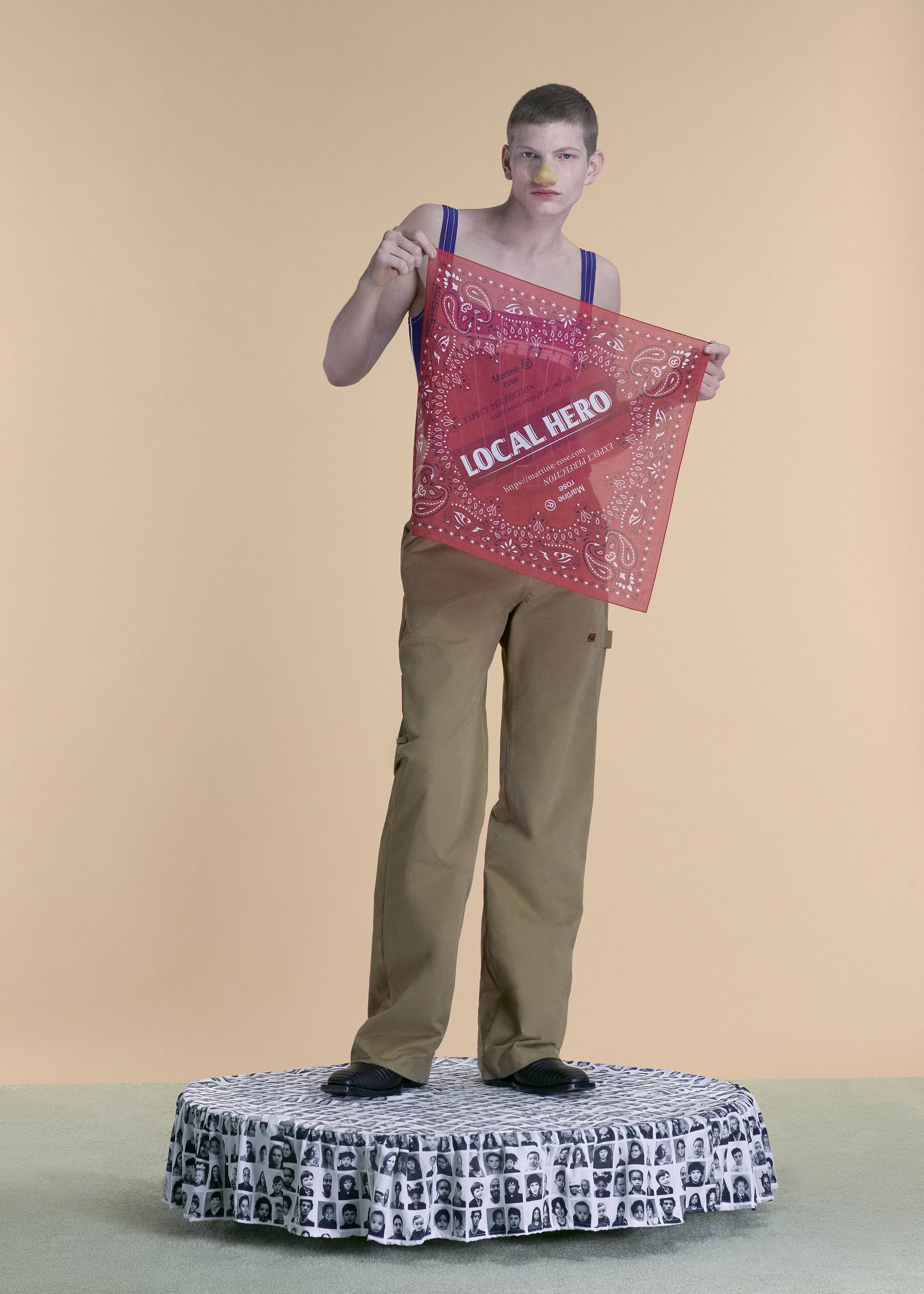 MARTINE ROSE BANDANA in RED - Image 3