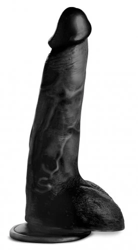 Master Cock Beefy Brad 9" Dildo with Balls - Black - Image 4