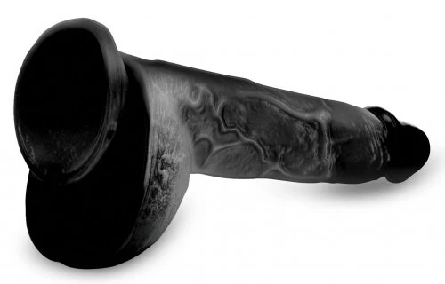 Master Cock Beefy Brad 9" Dildo with Balls - Black - Image 6