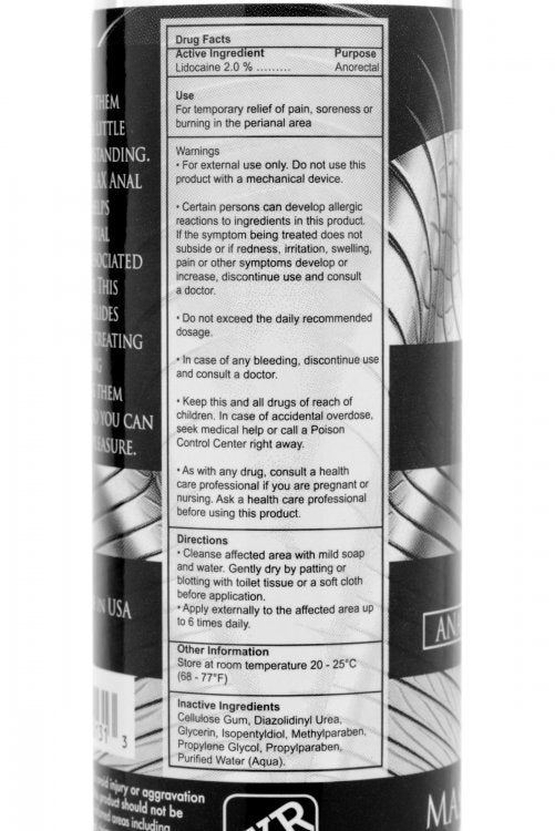 Master Series Ass Relax Desensitizing Lubricant - 4.25 oz - Image 3