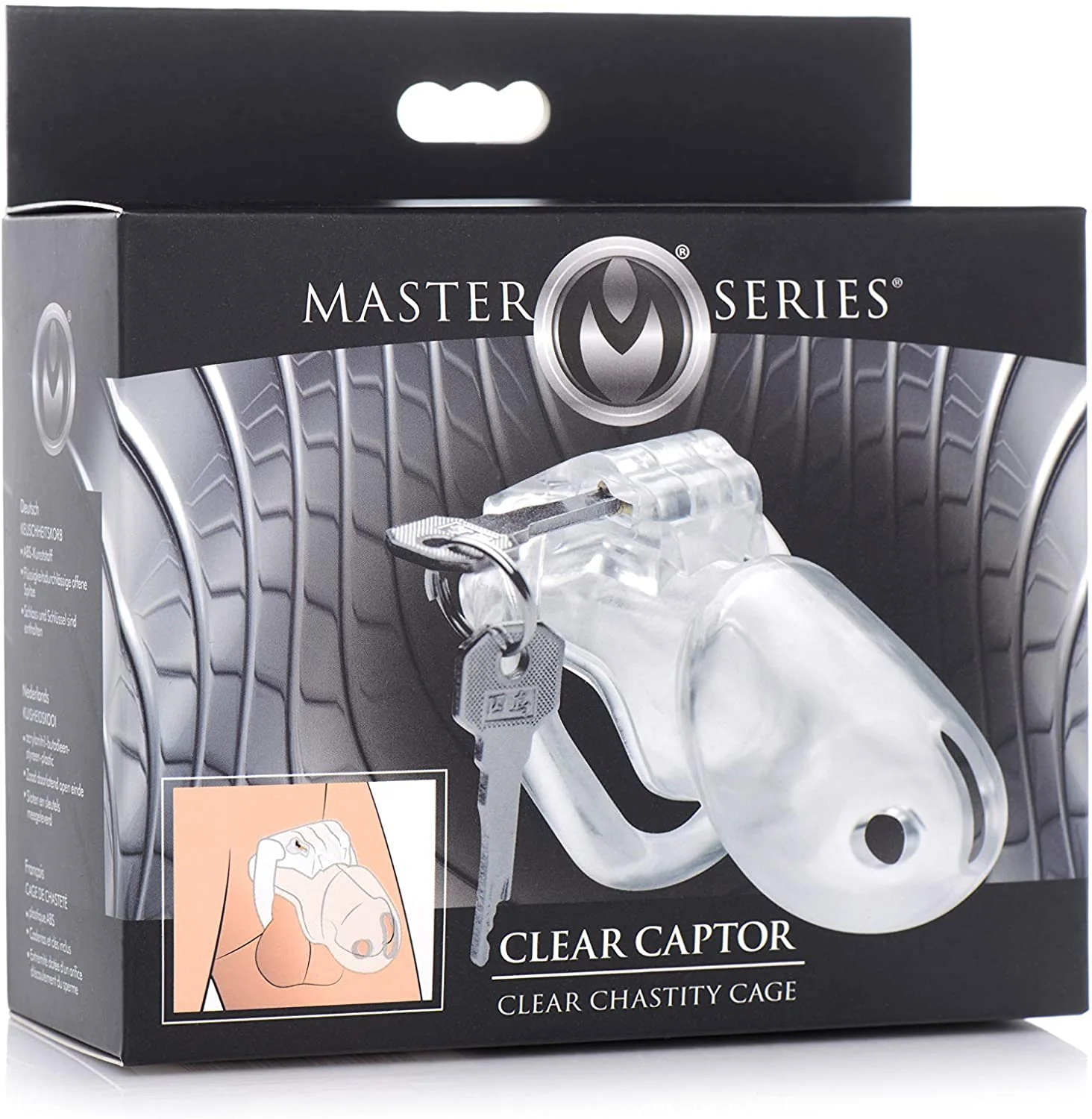 MASTER SERIES: Clear Captor Chastity Cage - Large - Image 3