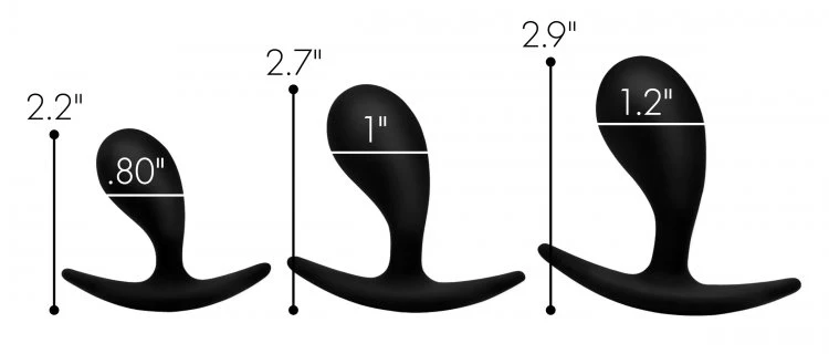 Master Series Dark Droplets 3 Piece Curved Silicone Anal Trainer Set - Image 5