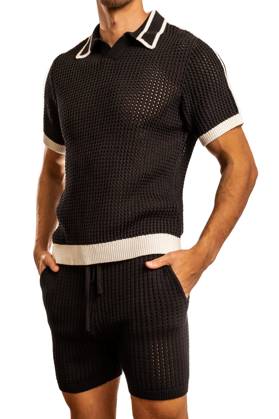 Matteo Crochet Knit Pull Over Shirt by Jack Adams - Two Colors