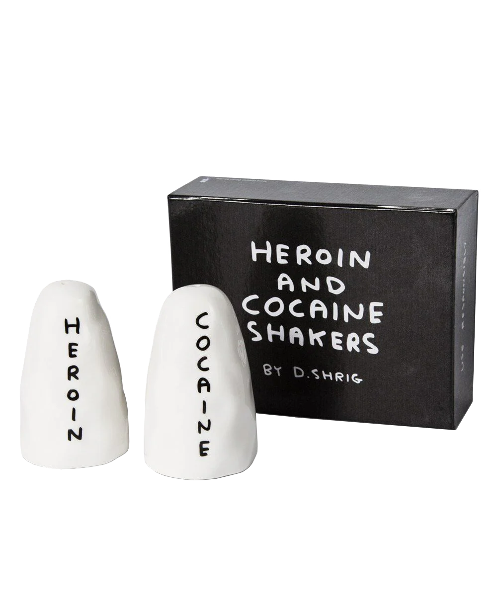 Heroin & Cocaine Salt and Pepper Shakers Third Drawer Down X David Shrigley - Image 6