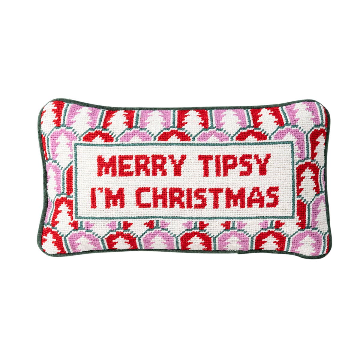 Merry Tipsy Needlepoint Pillow - Image 2