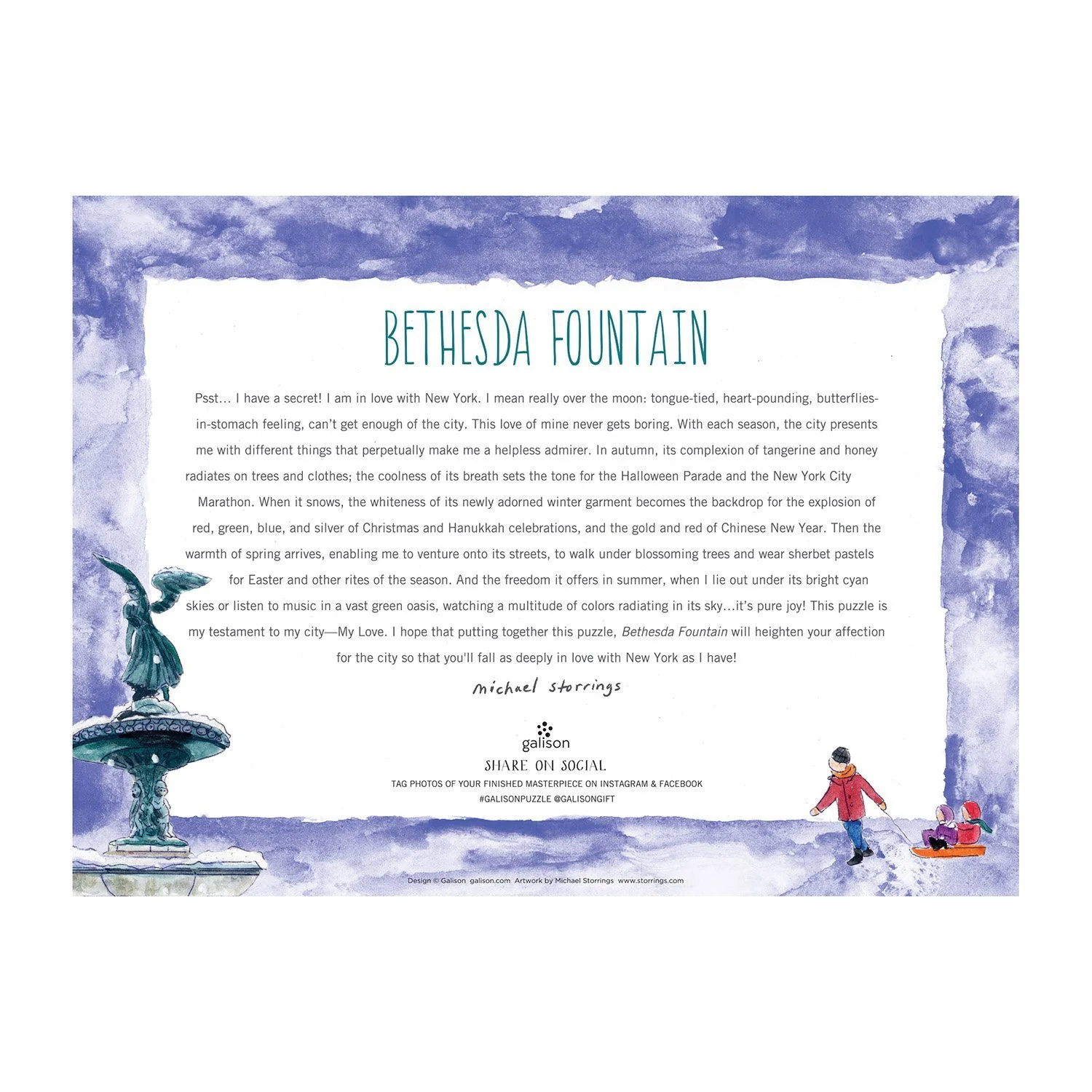 Michael Storrings Bethesda Fountain 1000 Piece Jigsaw Puzzle - Image 5