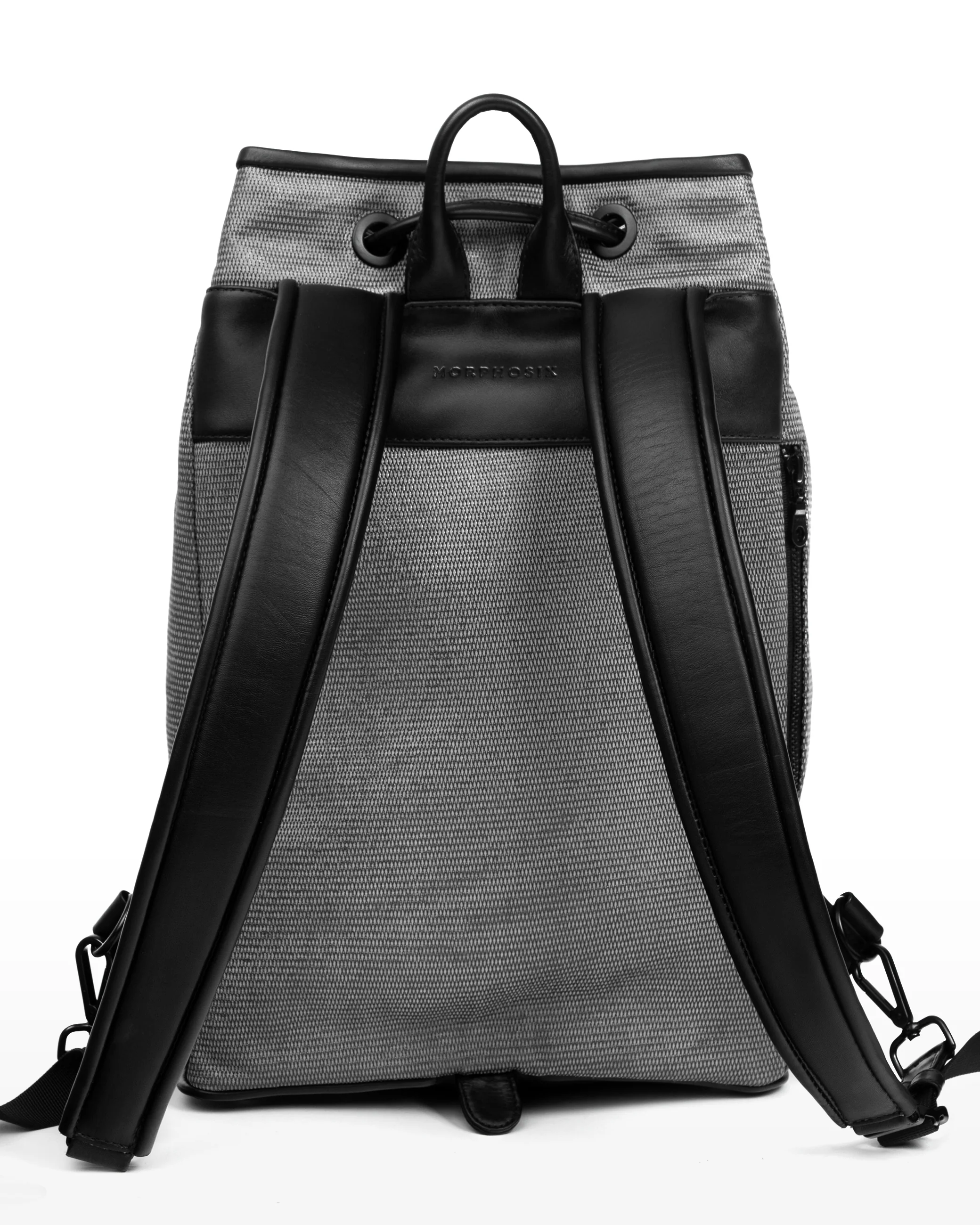 MORPHOSIX LUX UTILITY LEATHER BAG SILVER GRAPHITE - Image 5