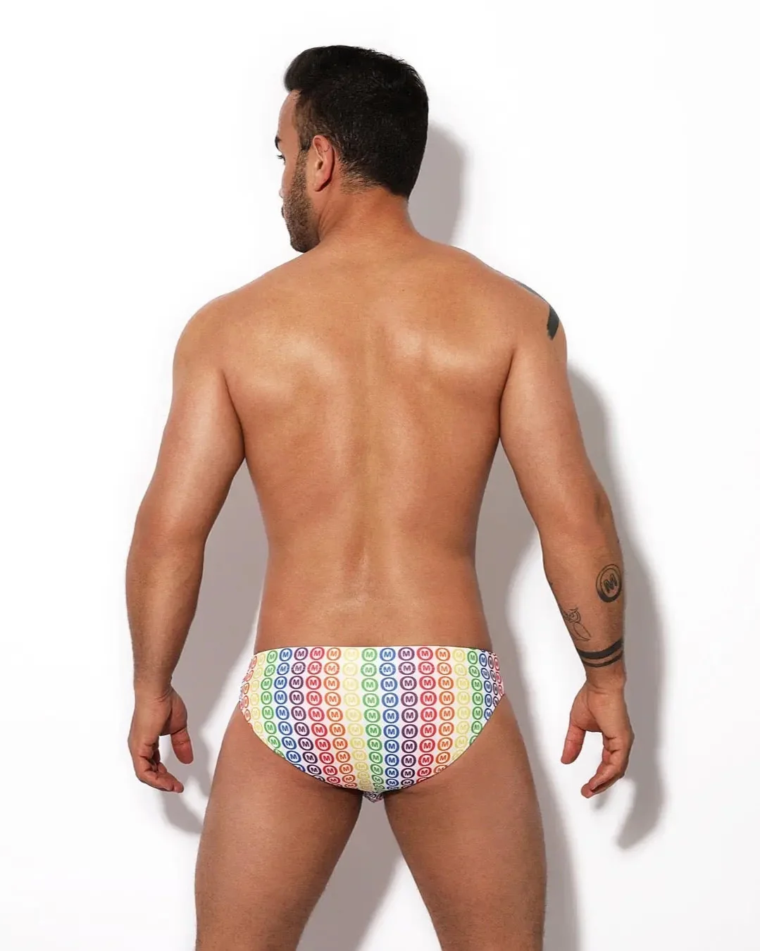 Mounderwear Swim Brief Pride White - Image 2