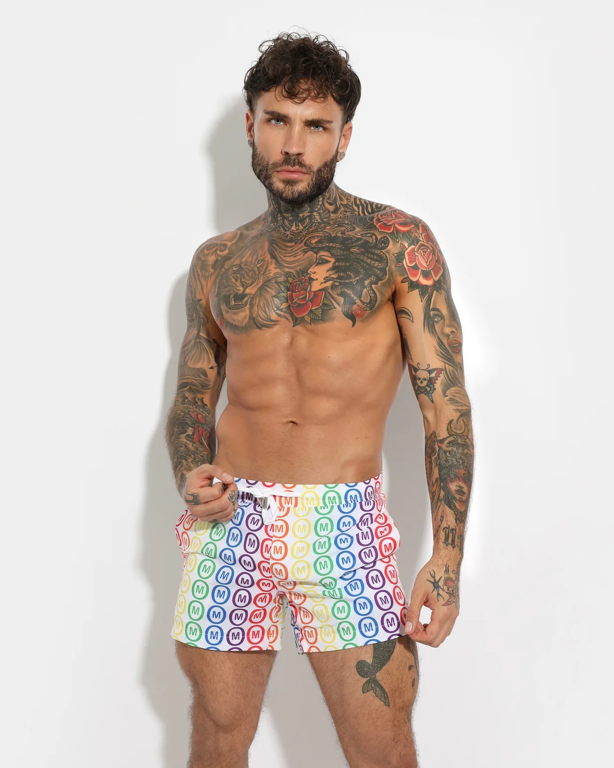 Mounderwear Swim Short Pride White
