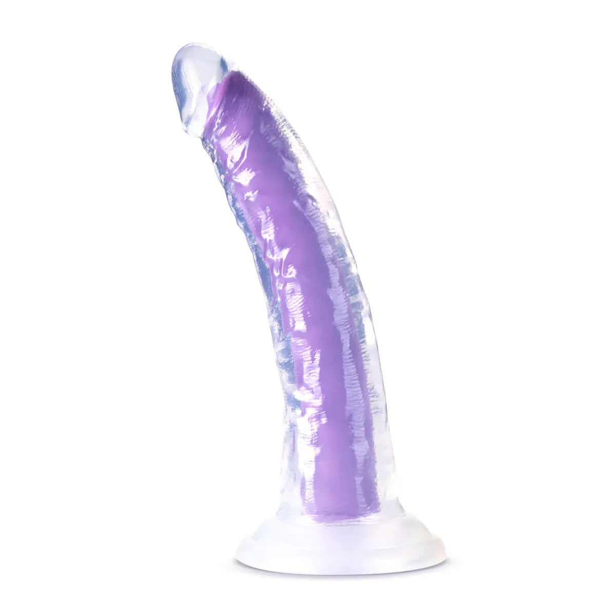 Neo Elite Glow In The Dark Neon Purple 7.5-Inch Long Dildo - Image 5
