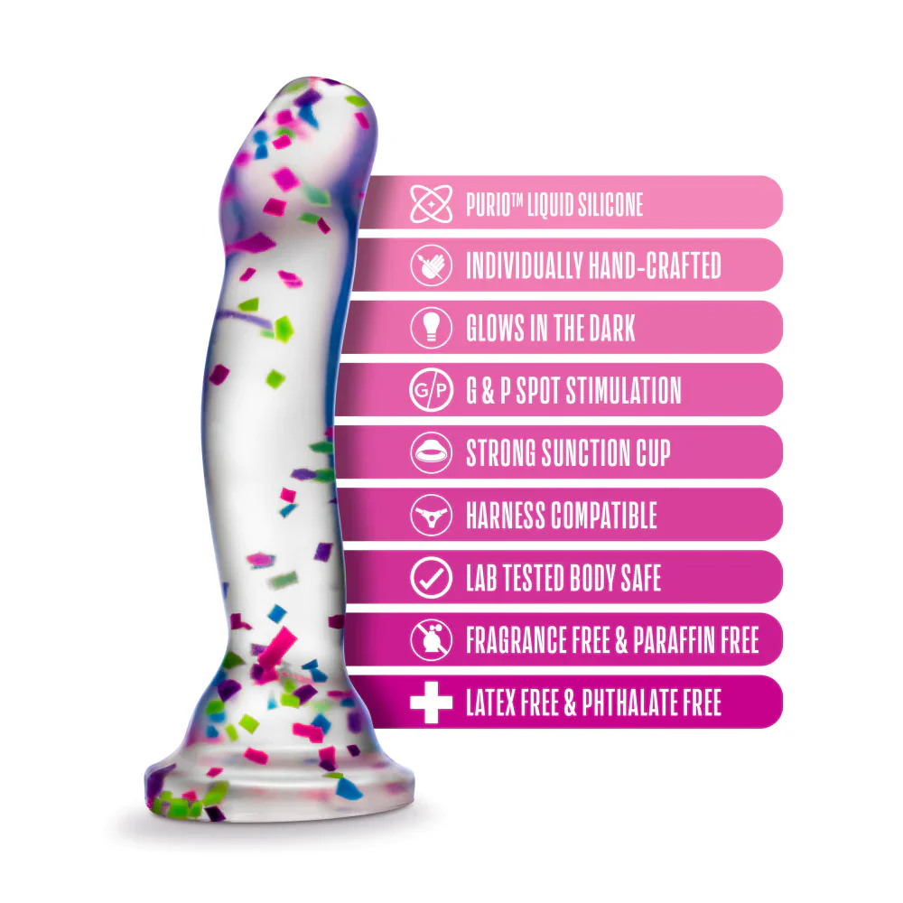 Neo Elite Glow in the Dark Silicone Hanky Panky Dildo 7.5in - Image 2