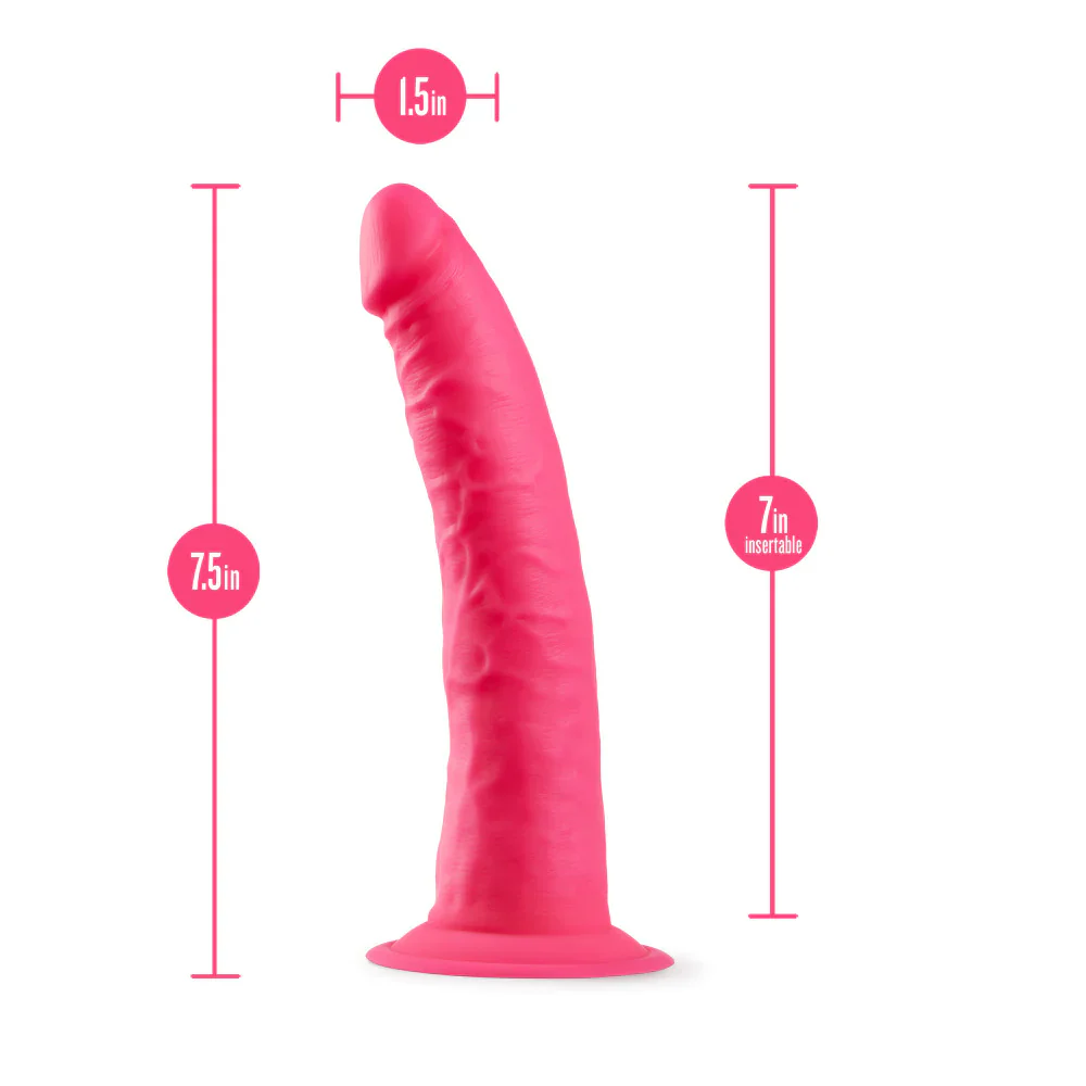 Neo Elite Neon Pink 7.5-Inch Long Dildo - Image 2