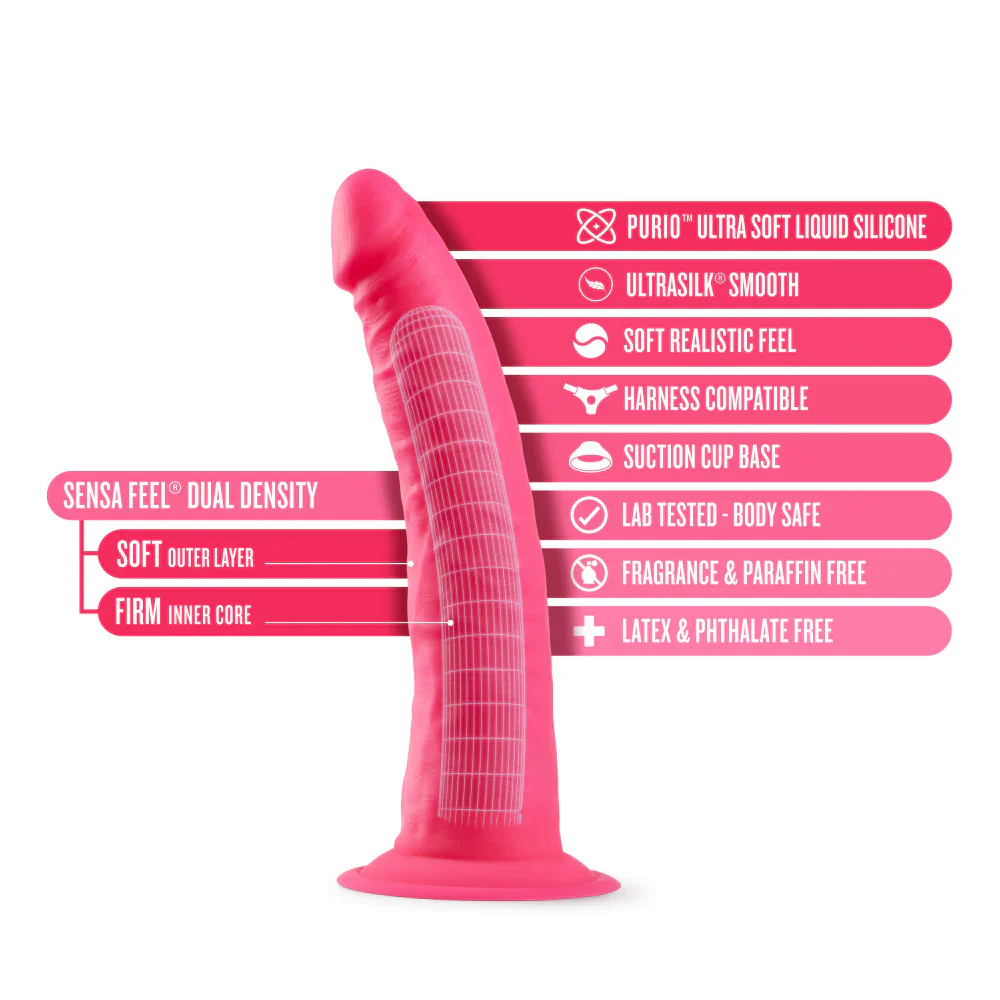 Neo Elite Neon Pink 7.5-Inch Long Dildo - Image 3