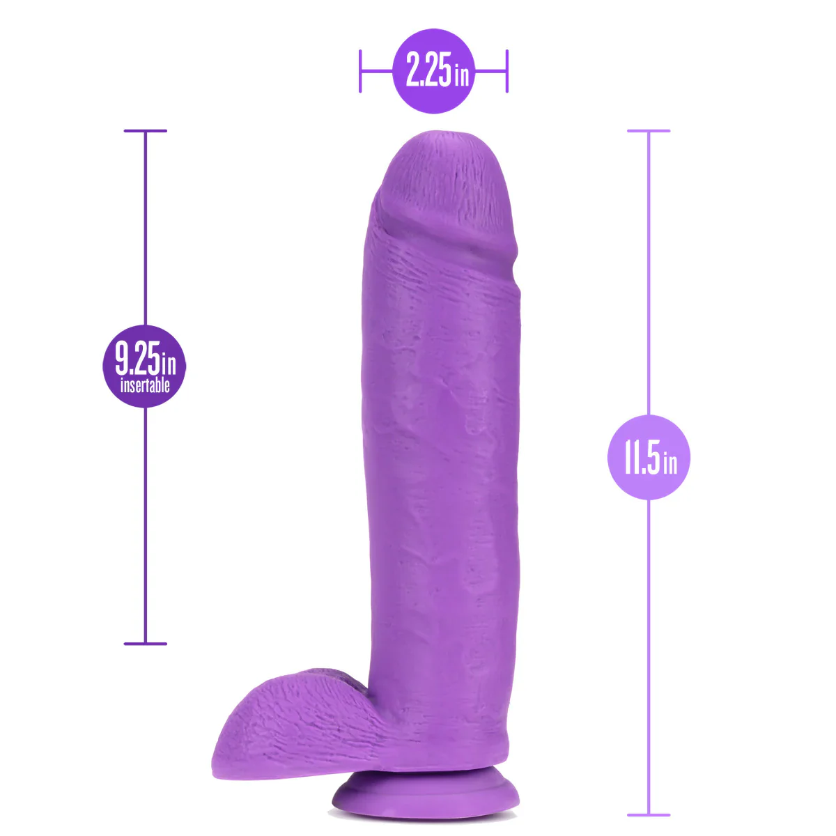 Neo Realistic Neon Purple 11-Inch Long Dildo - Image 5