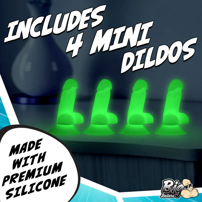 Glow-in-the-Dark Suction Snap-On Peckers 4 Pack by Big Ballers - Image 5