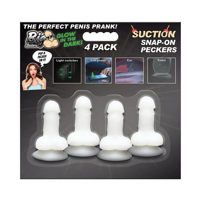 Glow-in-the-Dark Suction Snap-On Peckers 4 Pack by Big Ballers - Image 8