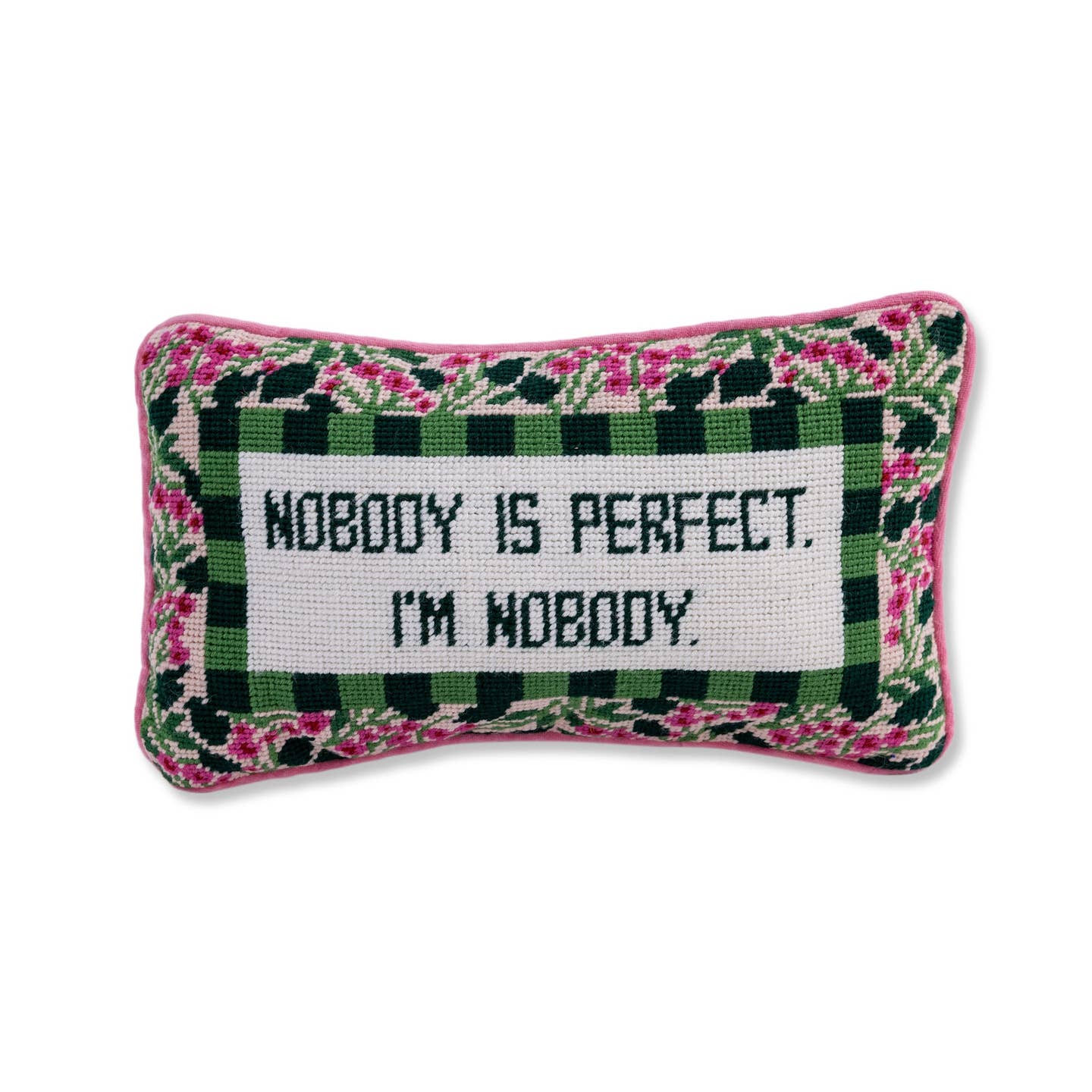 Nobody Is Perfect Needlepoint Pillow - Image 2