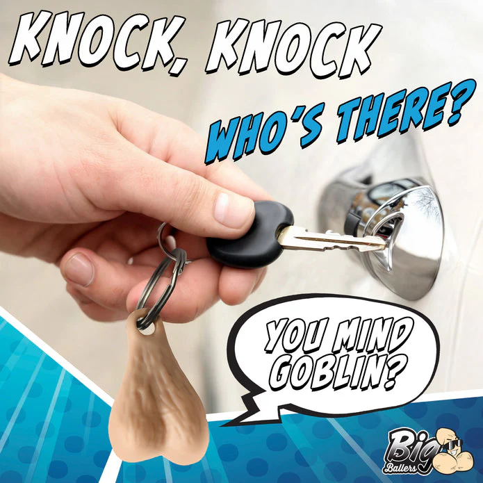 Big Ballers Nuts Keychain - Light - Image 3