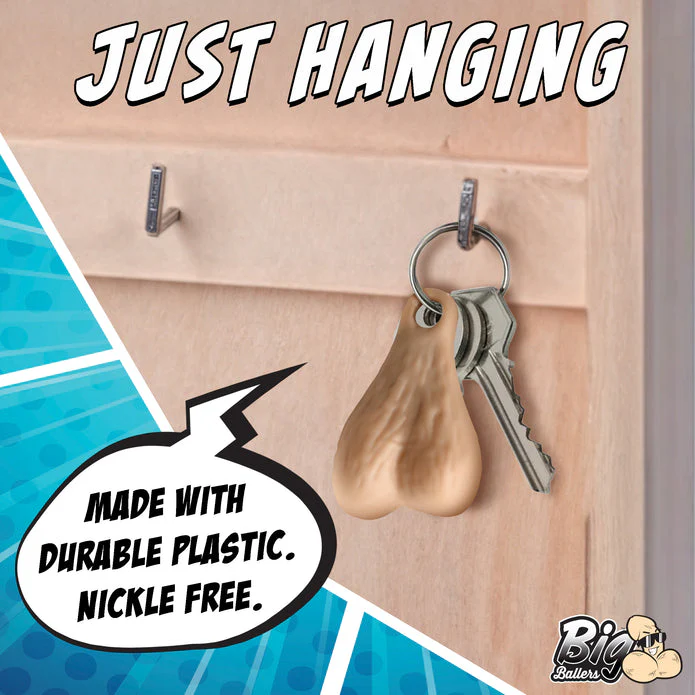 Big Ballers Nuts Keychain - Light - Image 4